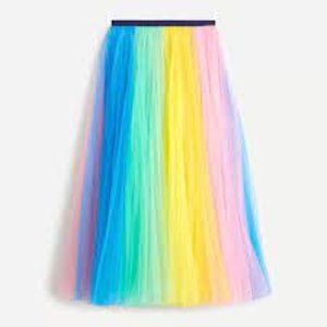 Jcrew Rainbow Tulle Skirt